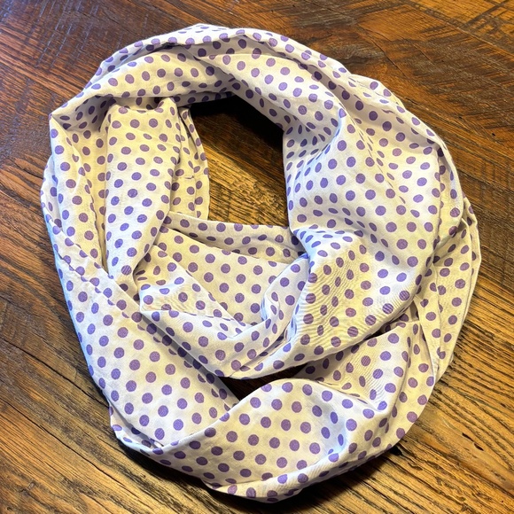 Lavender Polka Dot Silky Infinity Scarf - Picture 1 of 6